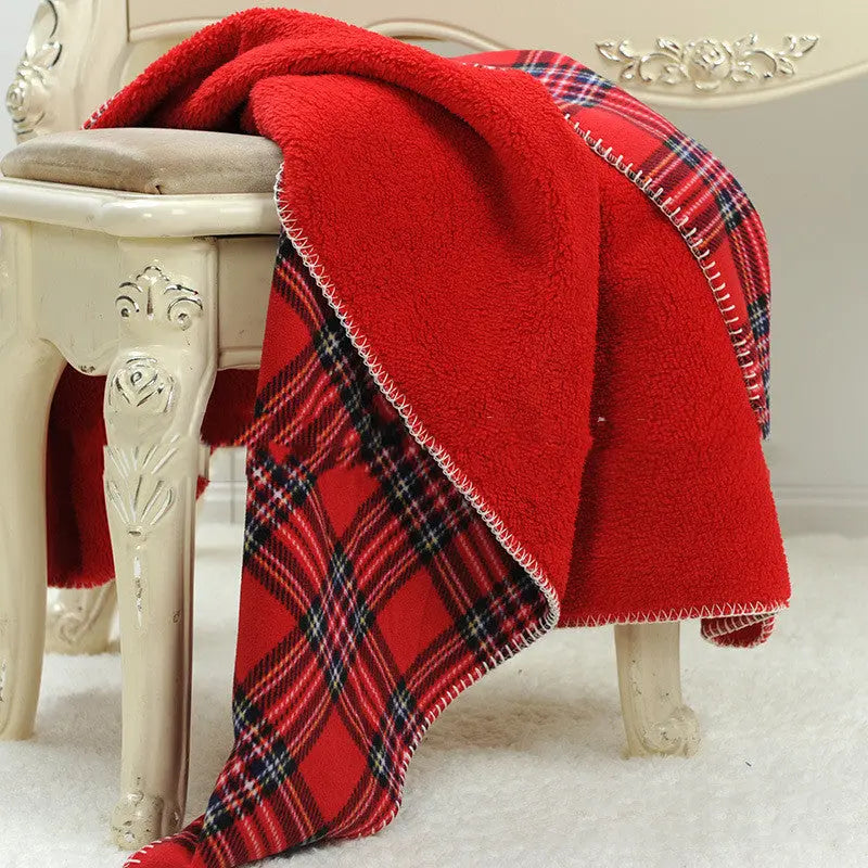 Plaid Canapé Flanelle Doux NORDYX Red-160x130cm