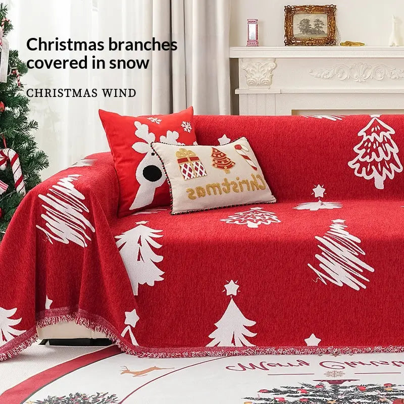 Plaid Canapé Géométrique Chenille NOLENA Branches full of snow-180x380