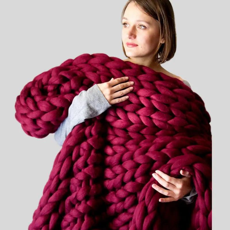 Plaid Canapé Jacquard TREVIS Wine red-200x200cm