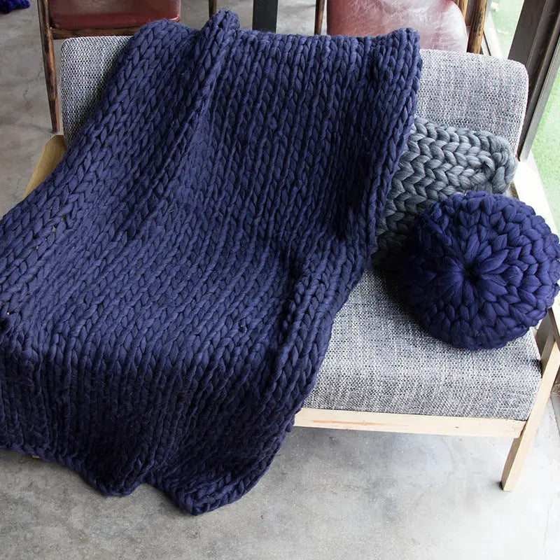 Plaid Canapé Jacquard TREVIS Navy-60x80cm