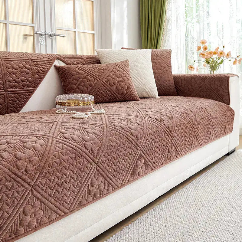Plaid Canapé Luxe Antidérapant Luxin Brown-90X90cm