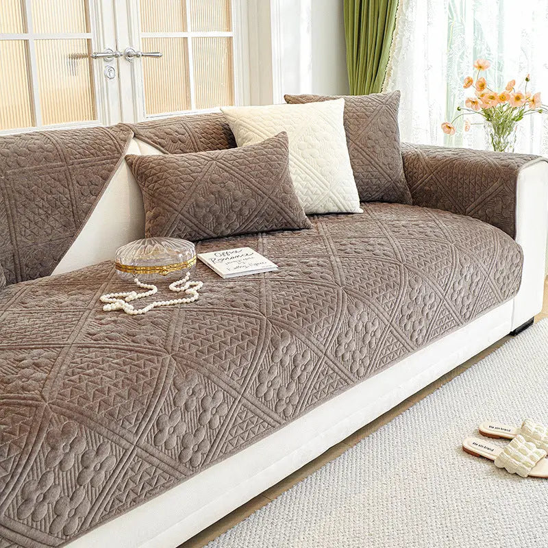 Plaid Canapé Luxe Antidérapant Luxin Coffee Color-90X210cm