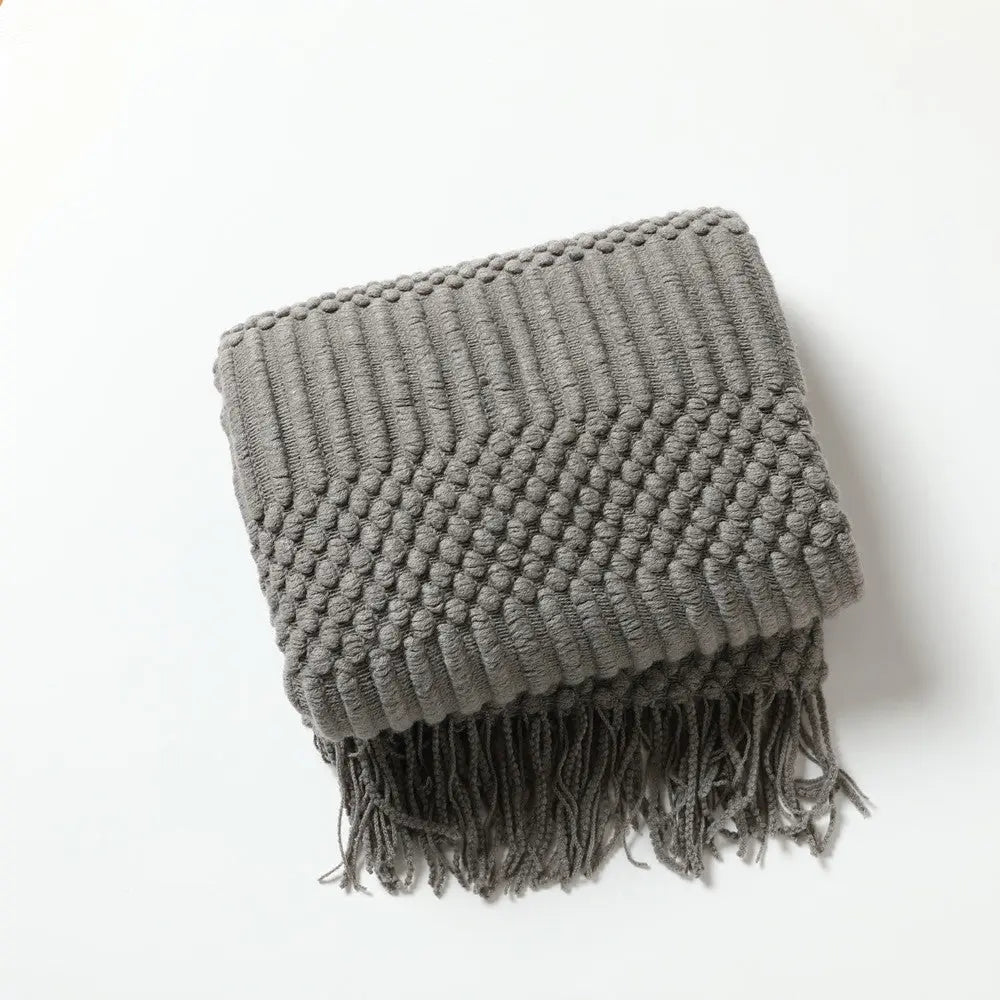 Plaid Canapé Modern AERO Smoky Gray-130X230CM Including Tassels