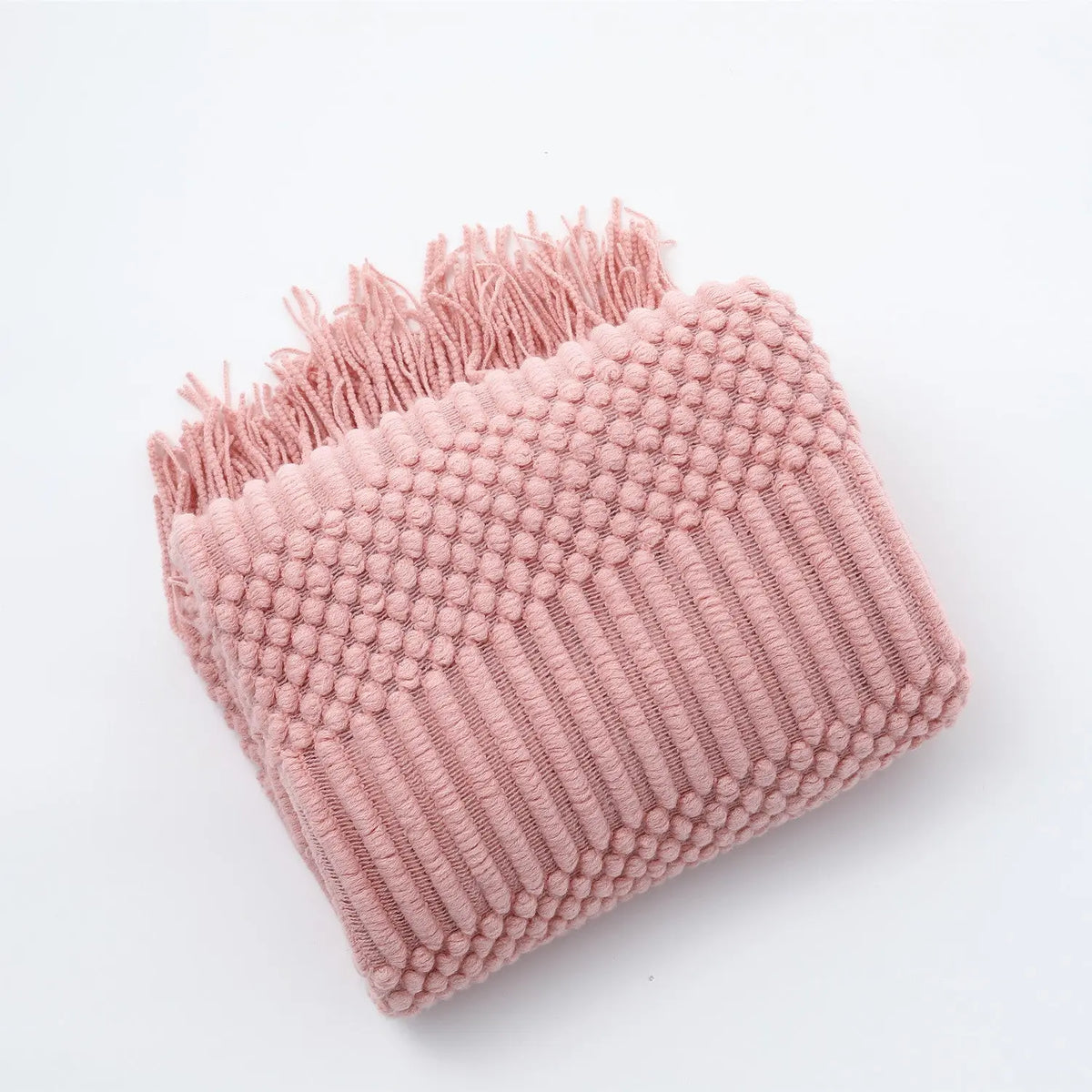 Plaid Canapé Moderne NordicHug Pink-127 X180CM Including Tassels
