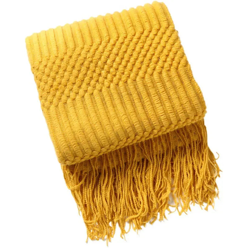 Plaid Canapé Moderne NordicHug Turmeric-130X230CM Including Tassels
