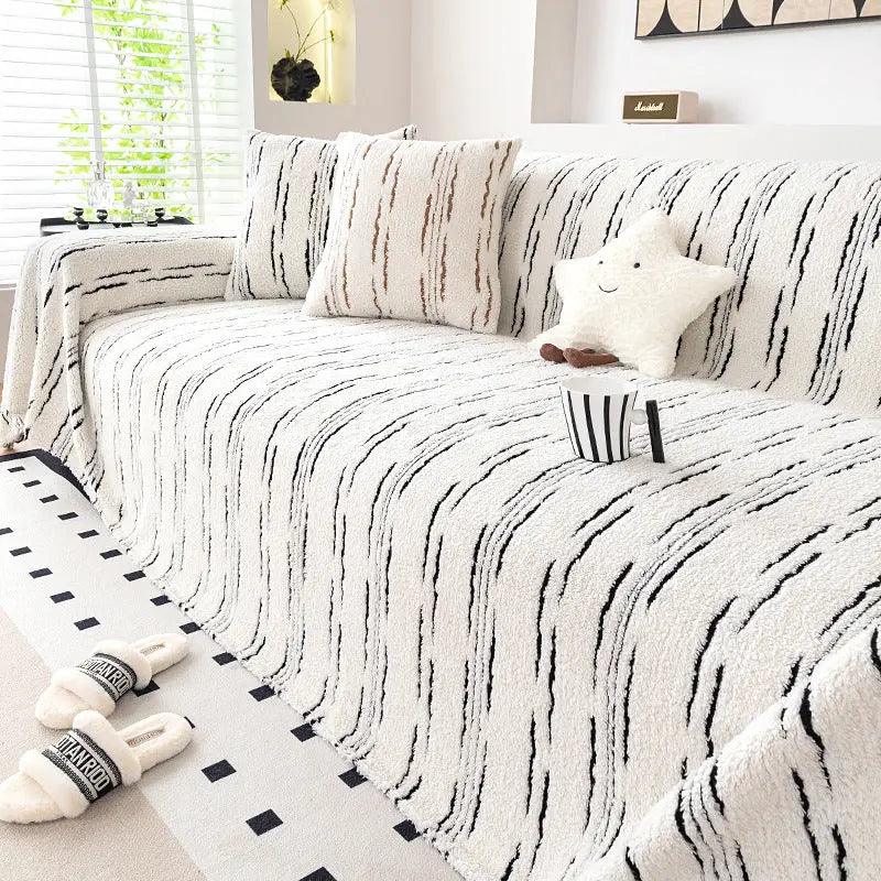 Plaid Canapé Moderne Polyester ARMONY Black-180x230