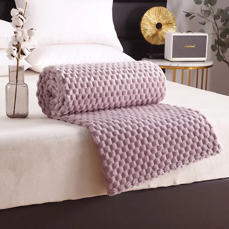 Plaid Canapé Polyester Universel FLANIO Taro Purple-180X200cm-Nude Blanket