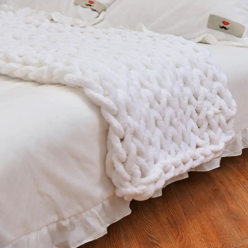 Plaid Canapé Tricot YARNEXA White-200X200