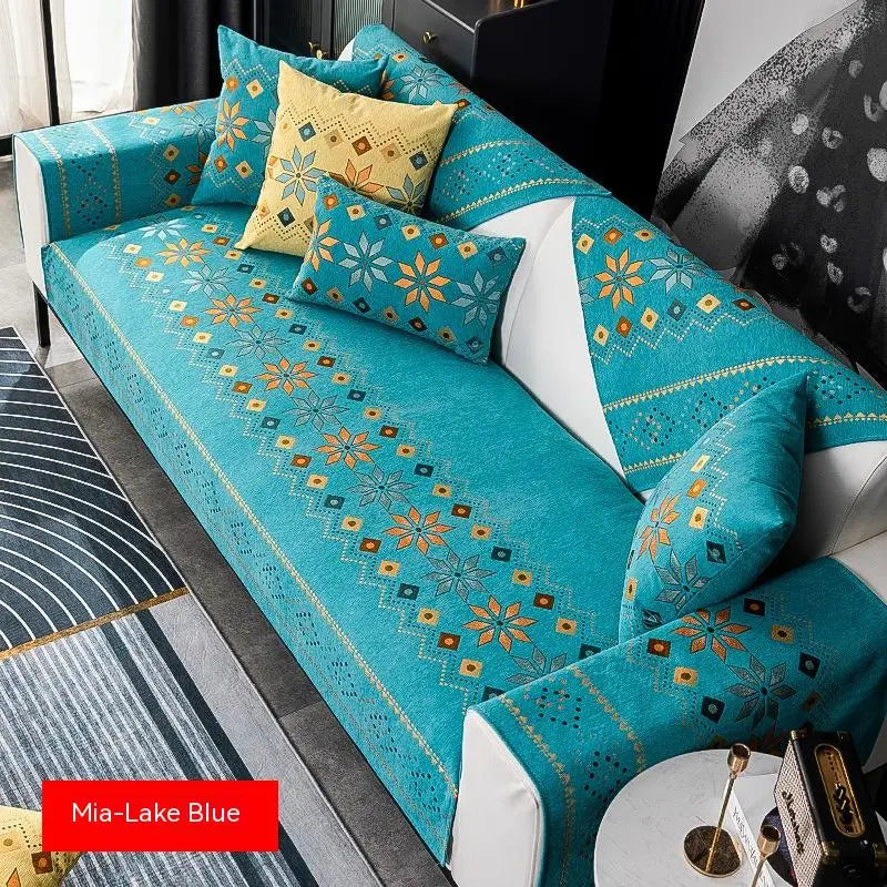Plaid Canapé Universel Chenille IVY Lake Blue-70 × 120