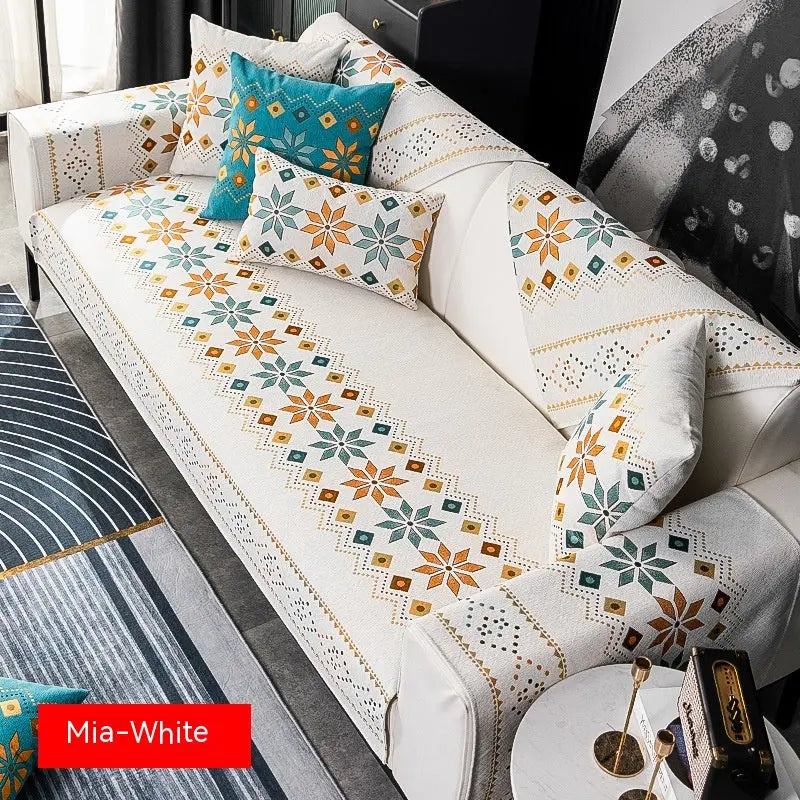 Plaid Canapé Universel Chenille IVY White-70 × 150