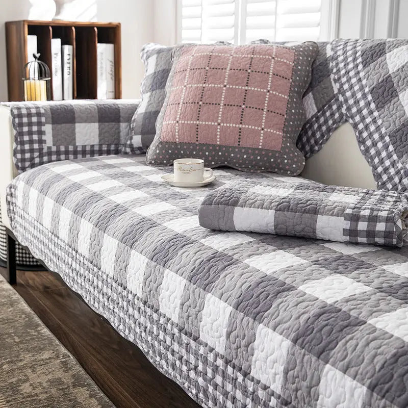 Plaid Canapé Universel MONICA Small Gray Grid-70x150cm