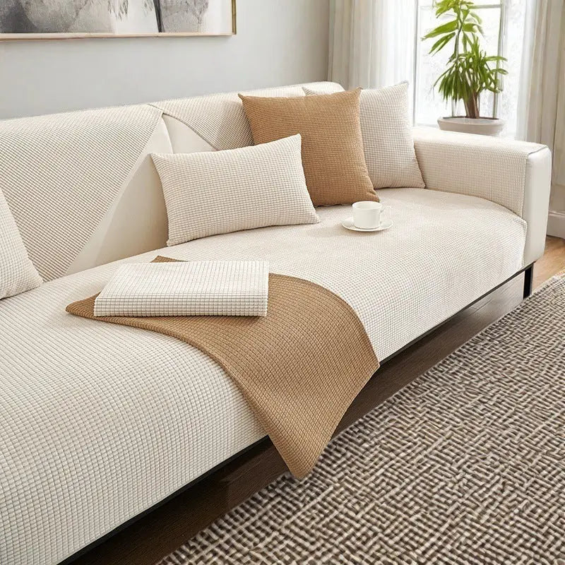 Plaid Canapé Velours Moderne SOFANTA Milky White-70x70