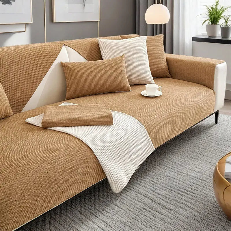 Plaid Canapé Velours Moderne SOFANTA Khaki-90x70