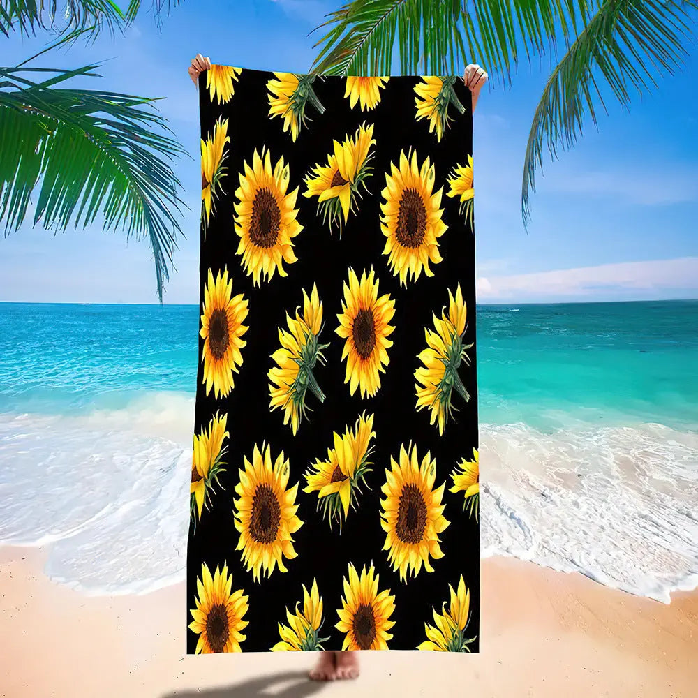 Serviette Plage Imprimée SPLASH Btdz17 Sunflower-140cmx70cm