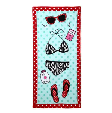Serviette Plage Microfibre FLAMIKO Blue bikini-150×70cm