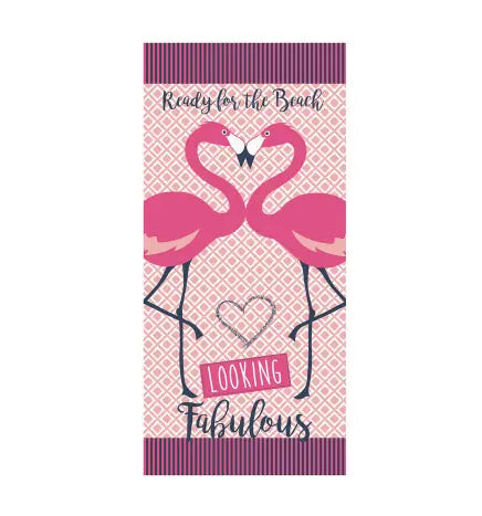 Serviette Plage Microfibre FLAMIKO Red flamingo-150×70cm