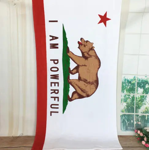 Serviette Plage Multi-Usage COTONA White bear-145×70cm