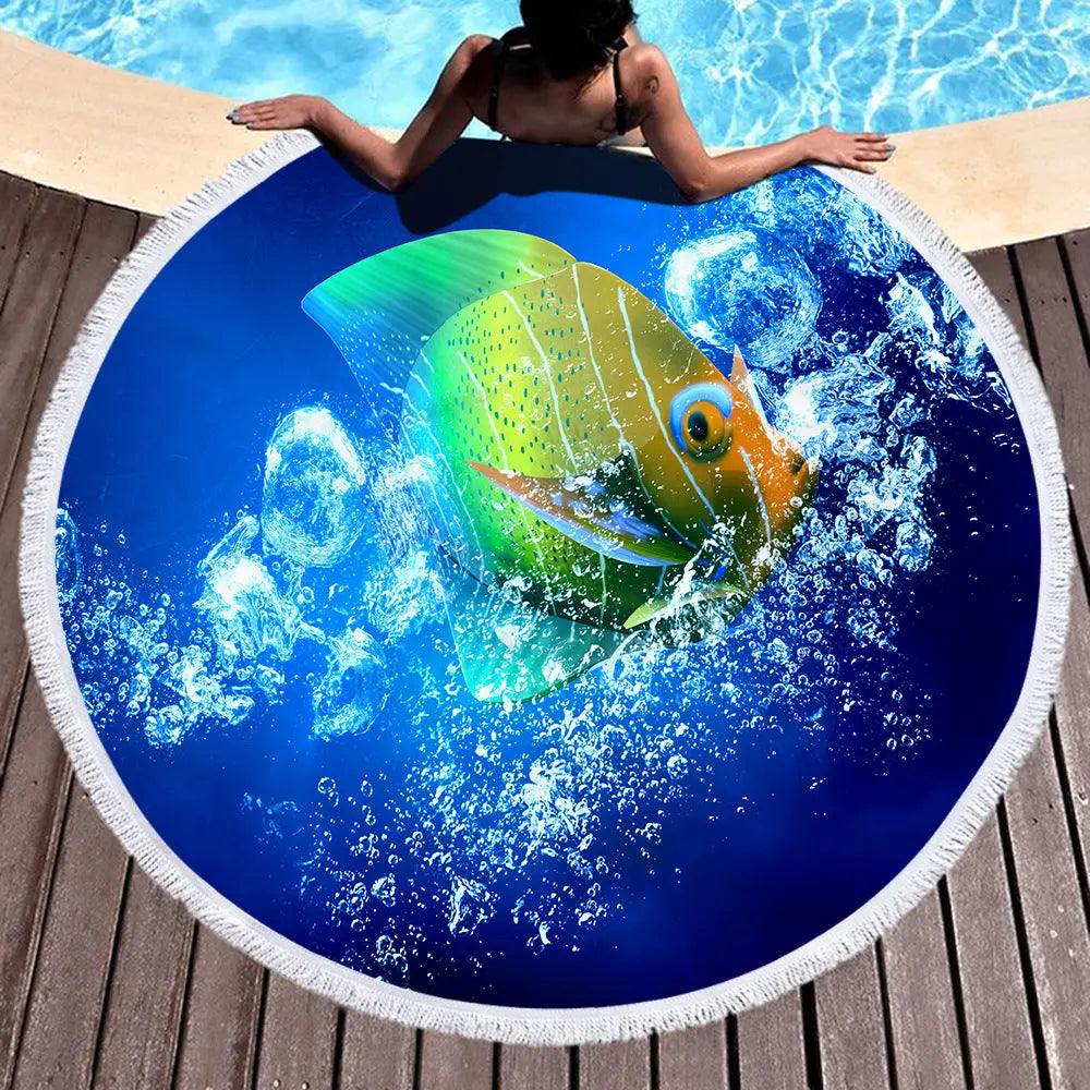 Serviette de Plage Microfibre AZURE Style6-460g finished towel material