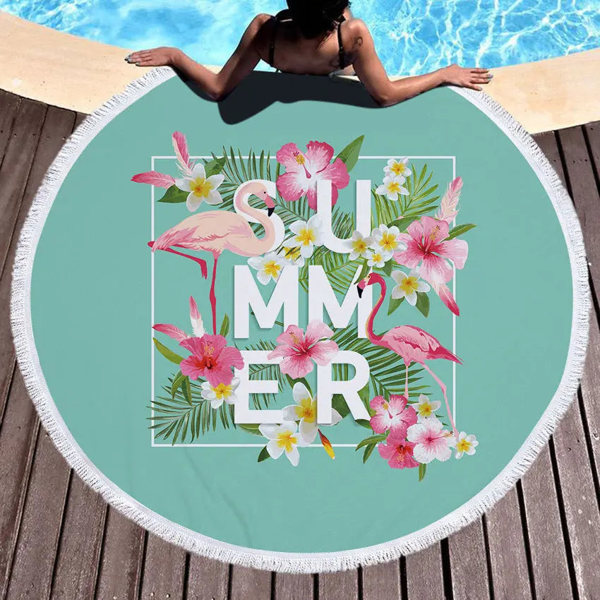 Serviette de Plage Ronde Flamenco 1 style-150x150cm