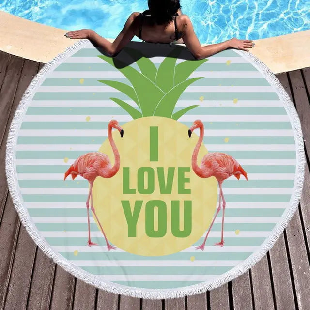 Serviette de Plage Ronde Flamenco 4 style-150x150cm