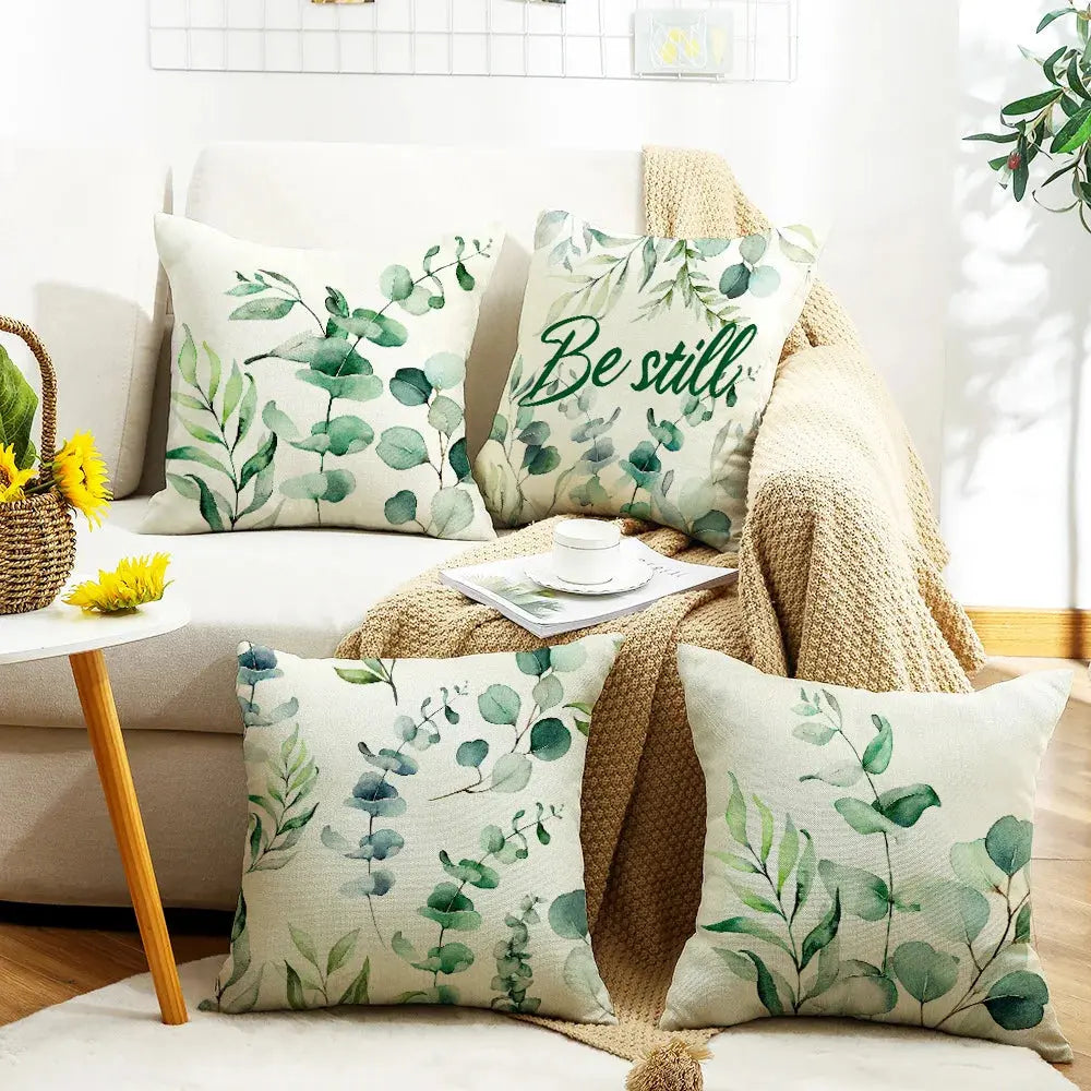 Taie d'Oreiller Polyester Imprimée Eucalypto Housse de France
