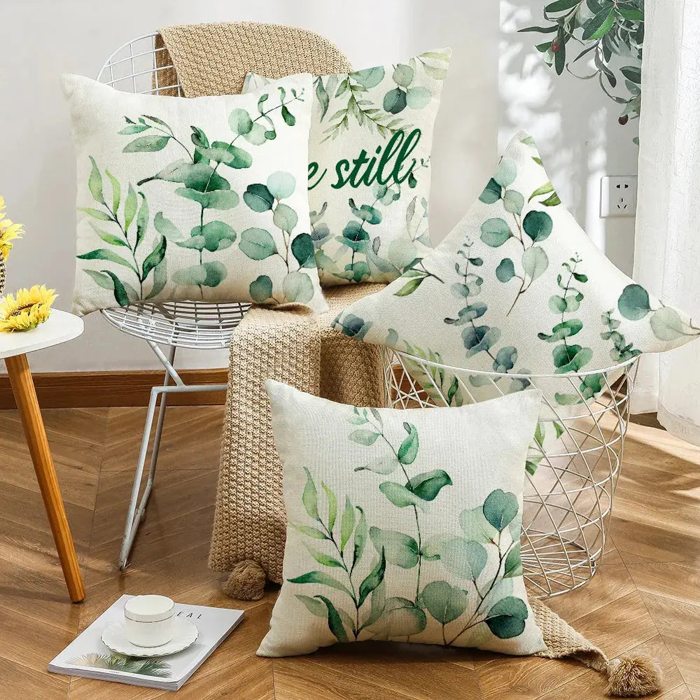 Taie d'Oreiller Polyester Imprimée Eucalypto Housse de France