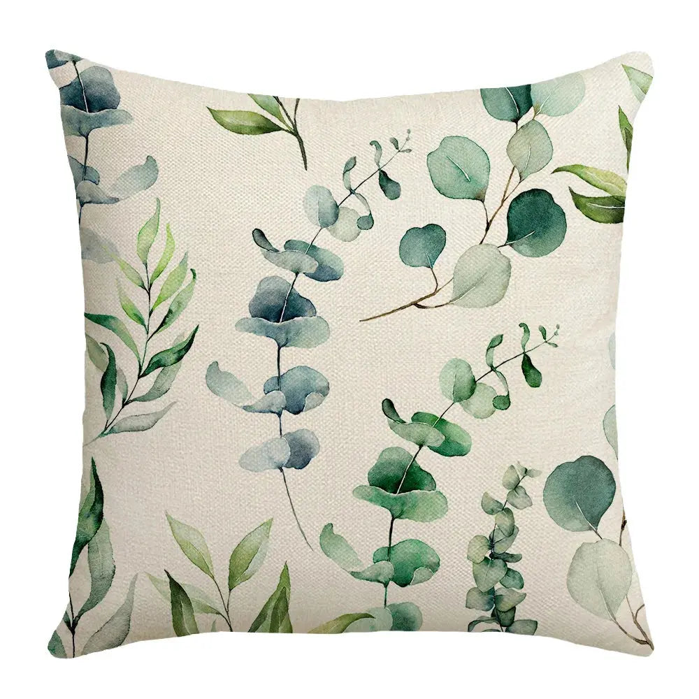 Taie d'Oreiller Polyester Imprimée Eucalypto Housse de France