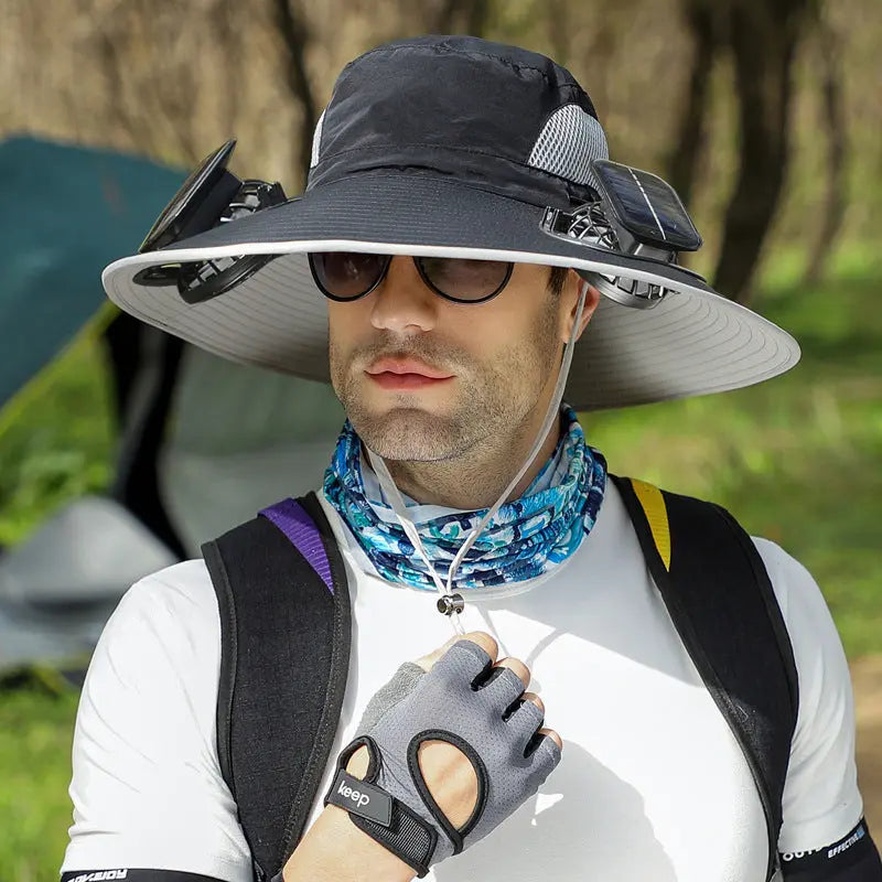 Chapeau à large bord ventilé solaire anti UV SUNCAP Housse de France