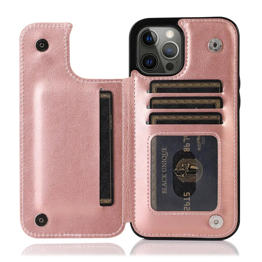 Coque Téléphone Cuir Aimant VELTH Rose Gold-Iphone16PROMAX