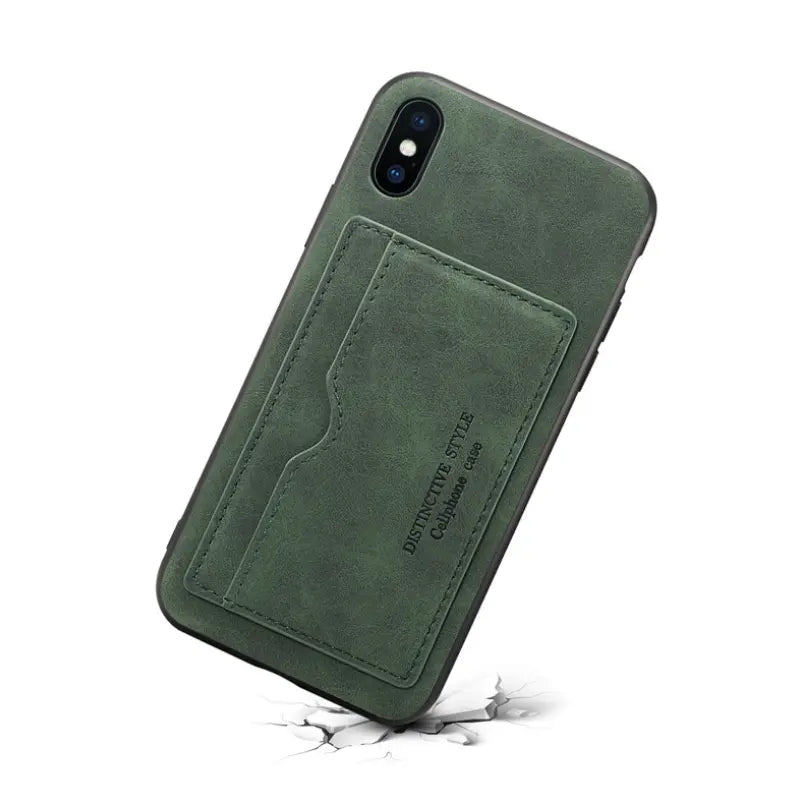Coque Téléphone Cuir MagSLIM Green-P30