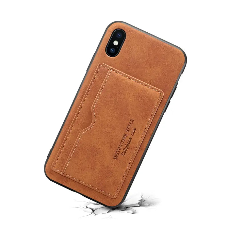 Coque Téléphone Cuir MagSLIM Bronze-IphoneXR