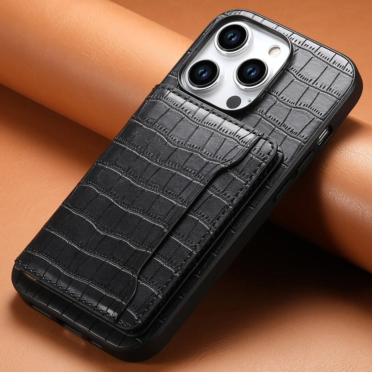 Coque Téléphone Cuir Magnétique BROSS 572 Black-iPhone16ProMax
