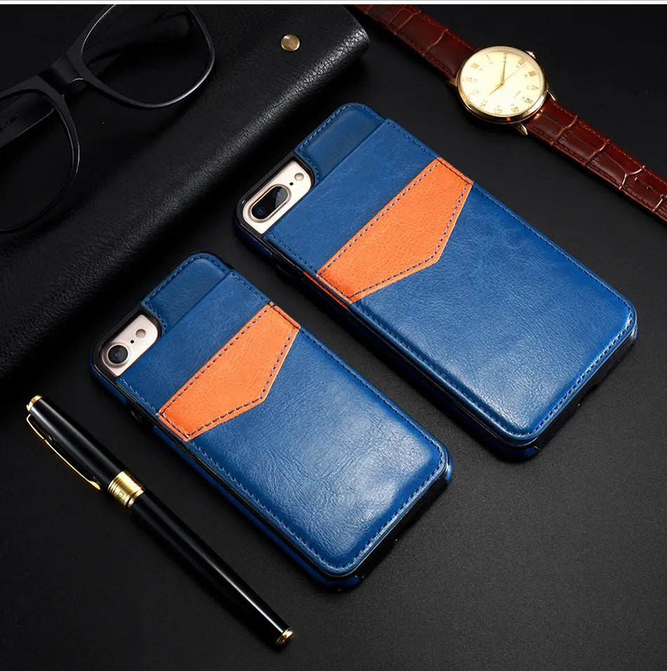 Coque Téléphone Cuir Retro ASTOR Blue-iPhoneX