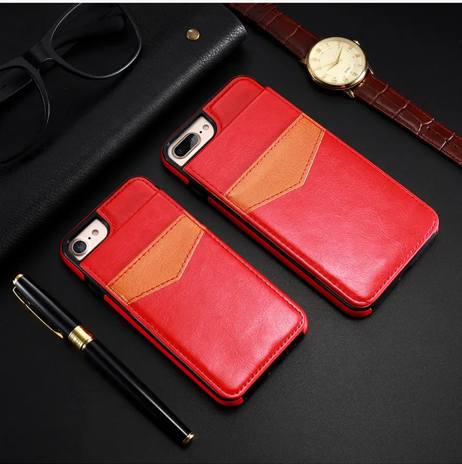 Coque Téléphone Cuir Retro ASTOR Red-iPhoneX