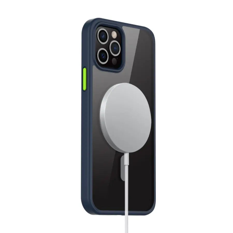 Coque Téléphone Magnétique MAXPRO Transparent blue-iphone 12 mini