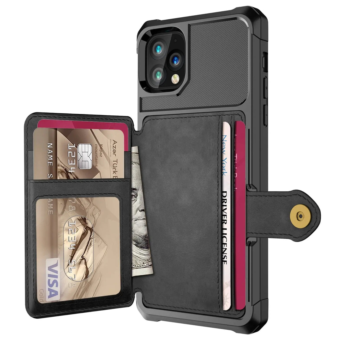 Coque Téléphone Portefeuille LYNTEX Black-Iphone11pro