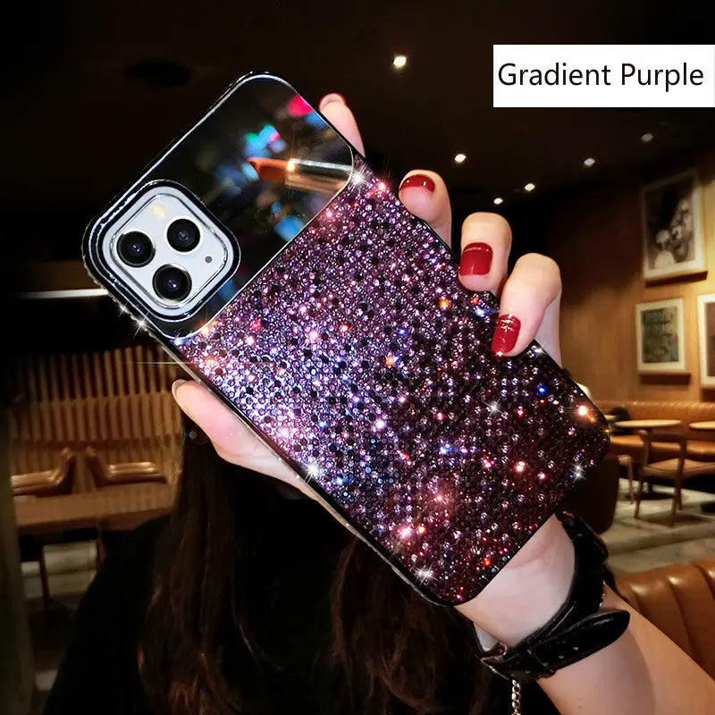 Coque Téléphone Strass Glam GRADIN Purple-IPhone13pro