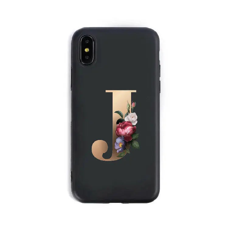 Coque de Téléphone Alphabet Fleuris ZYRA J-7 8
