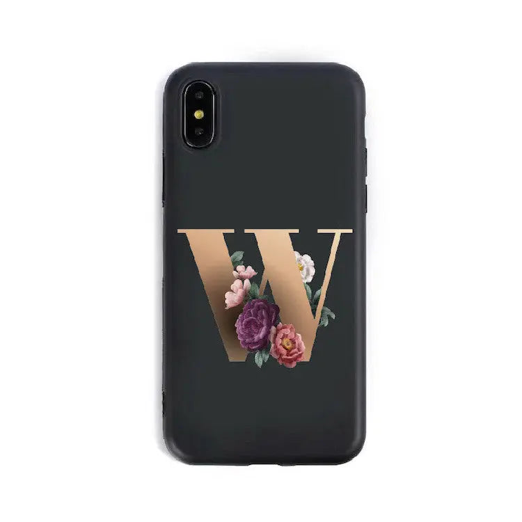 Coque de Téléphone Alphabet Fleuris ZYRA W-X XS