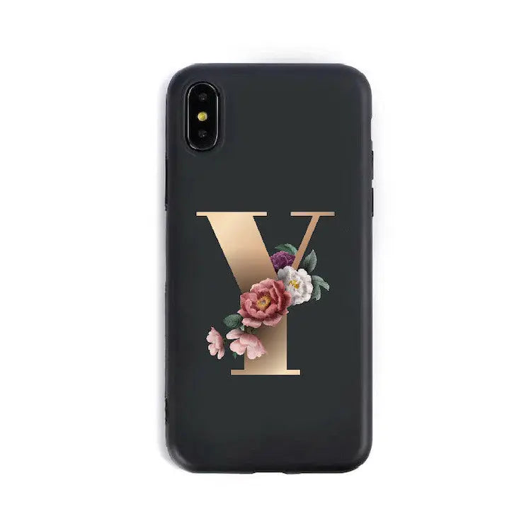 Coque de Téléphone Alphabet Fleuris ZYRA Y-7 8