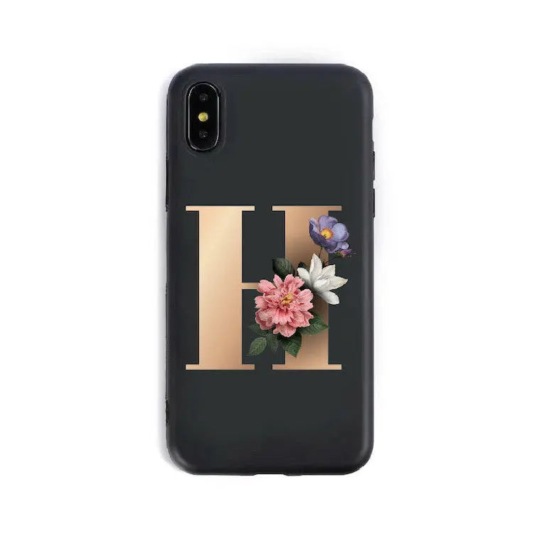 Coque de Téléphone Alphabet Fleuris ZYRA H-XR