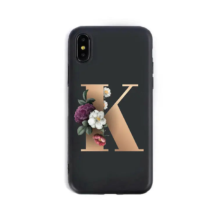 Coque de Téléphone Alphabet Fleuris ZYRA K-7 8