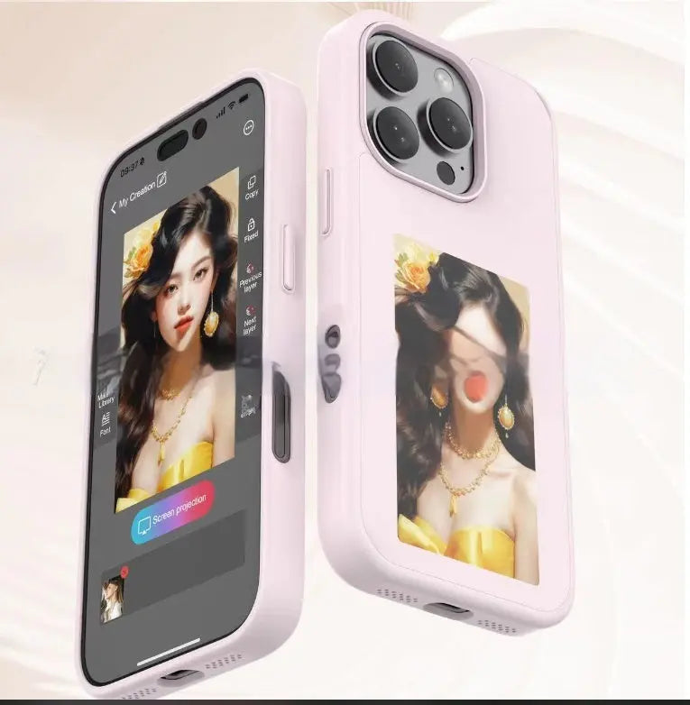 Coque de Téléphone E-Ink Personnalisable ZYNIO Pink-Iphone16plus
