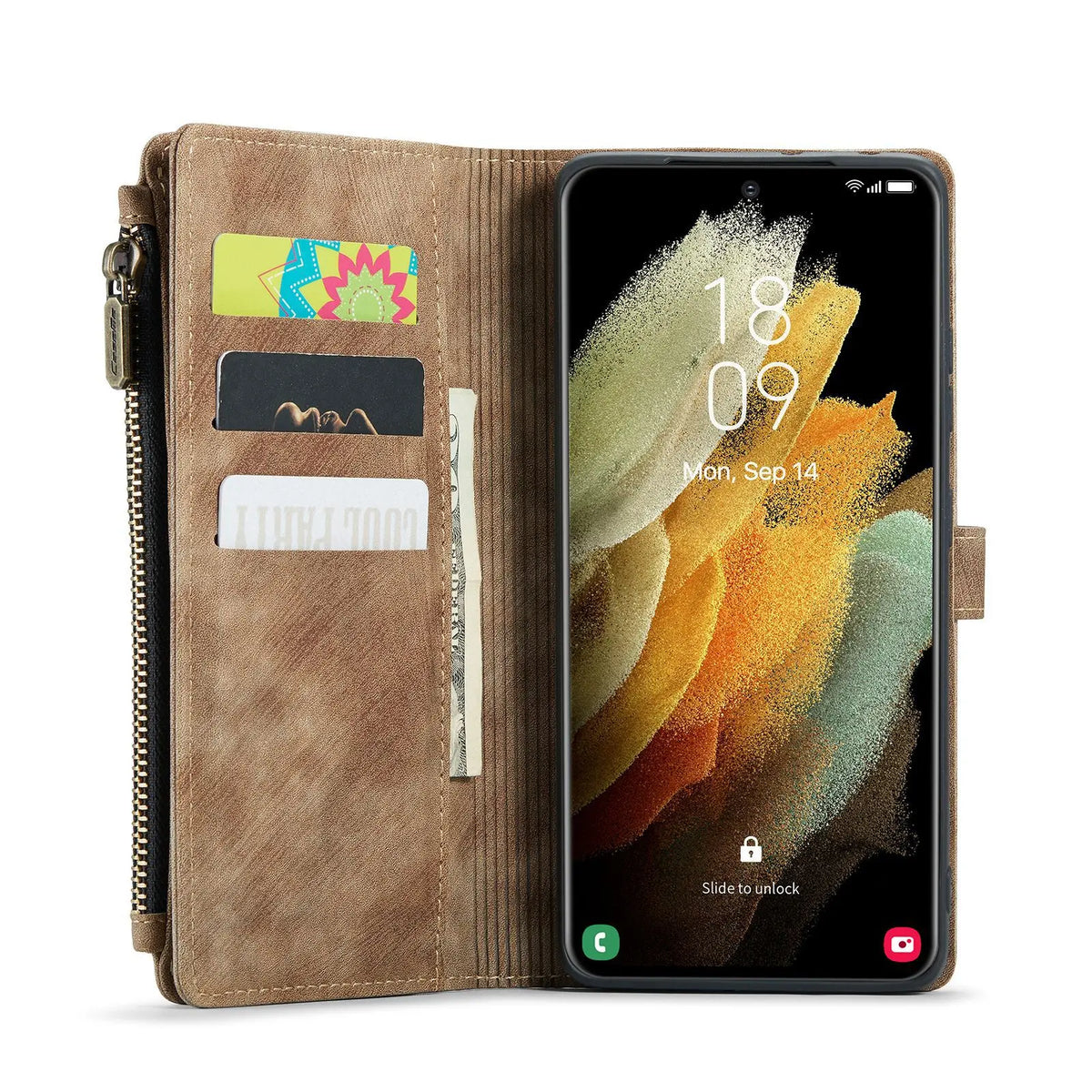 Coque de Téléphone Flip Cuir SAMNOTE Coffee-A51 4G