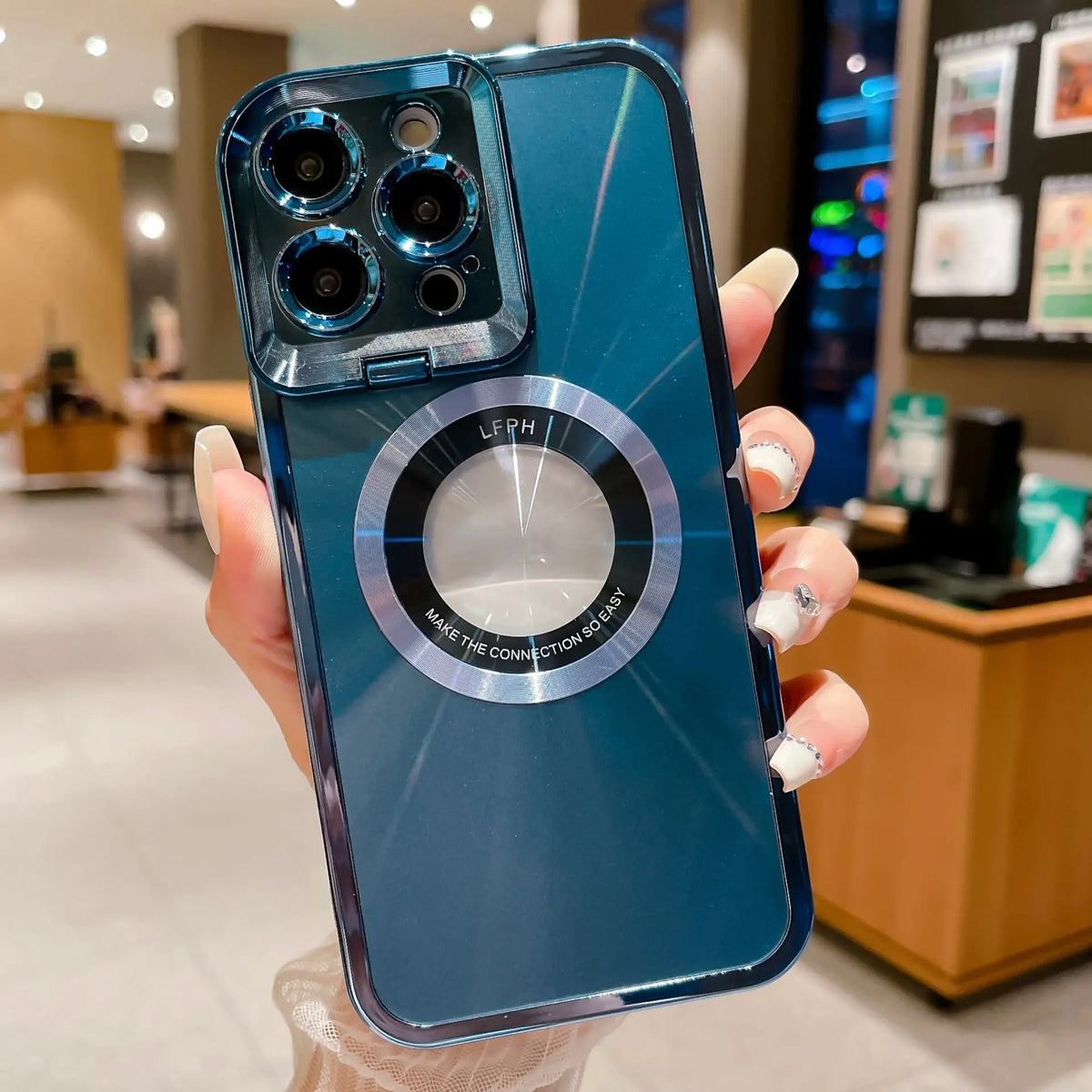 Coque de Téléphone Magnétique EISTELA Blue-IPhone14Pro