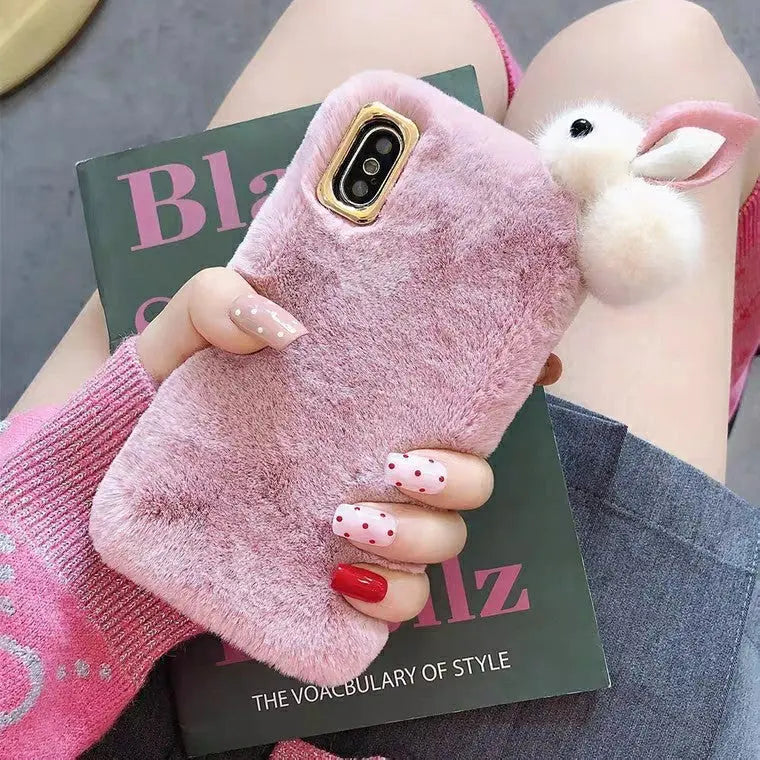 Coque de Téléphone Peluche Douce HARA Pink-iPhone6 6S