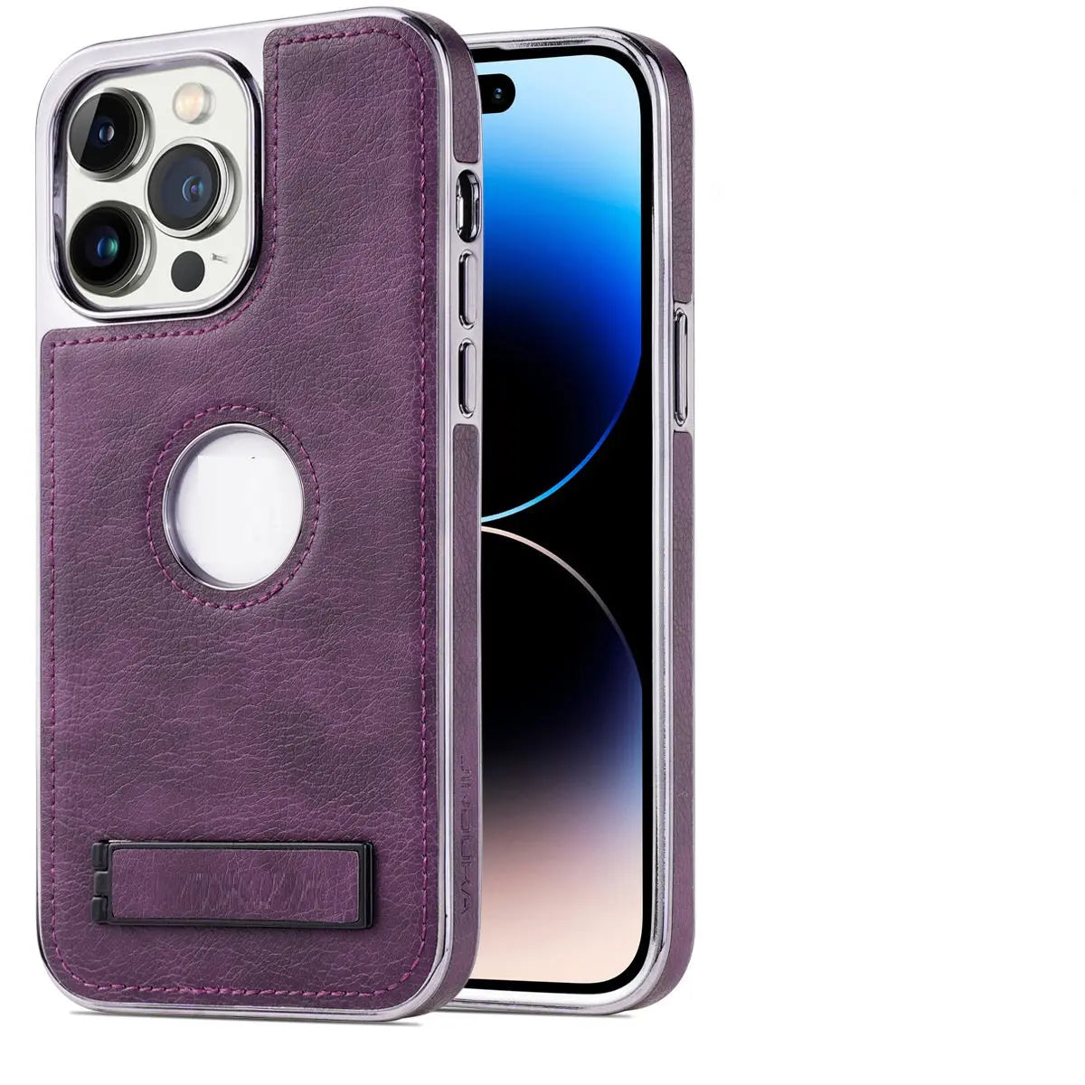 Coque de Téléphone Résistante LEATHAX Dark Purple-Iphone 13ProMax