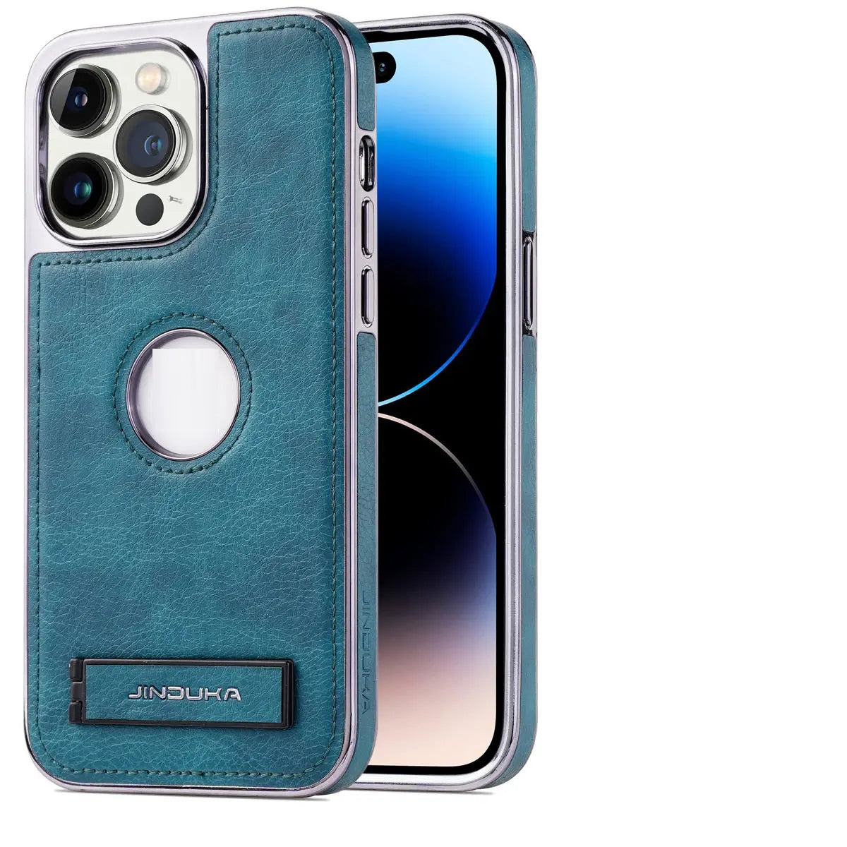 Coque de Téléphone Résistante LEATHAX Dark Green-IPhone 12pro 12