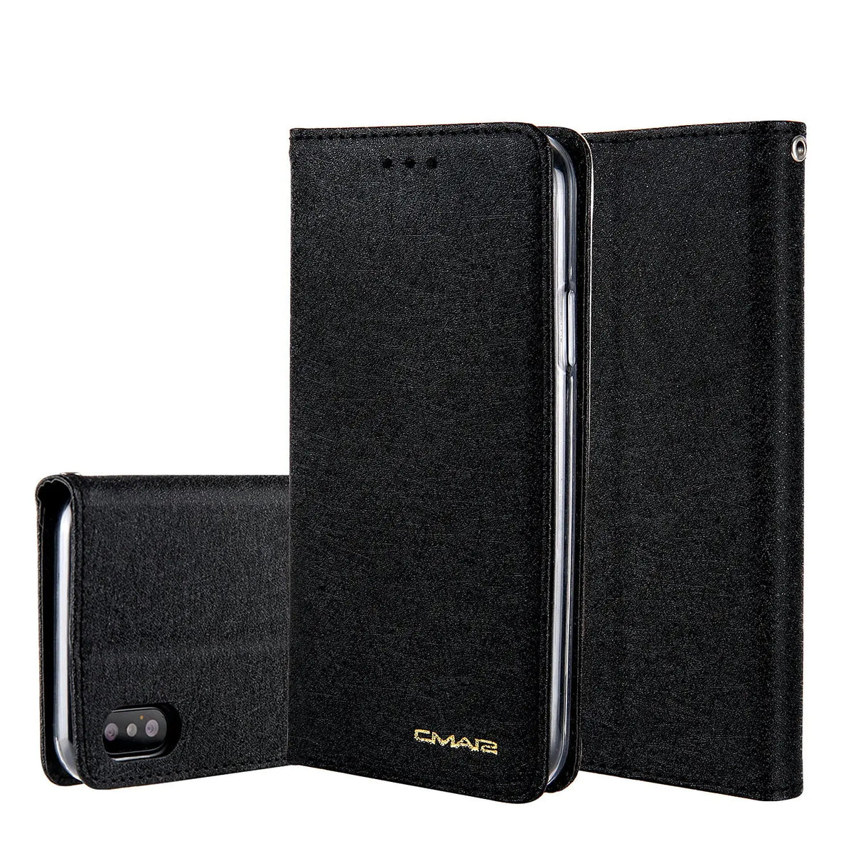 Coque de Téléphone Style Flip PU OLENA Black-Iphone 11