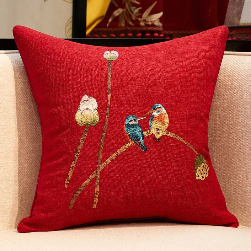 Coussin Canapé Brodé ZHÜLIN Red-50x50cm
